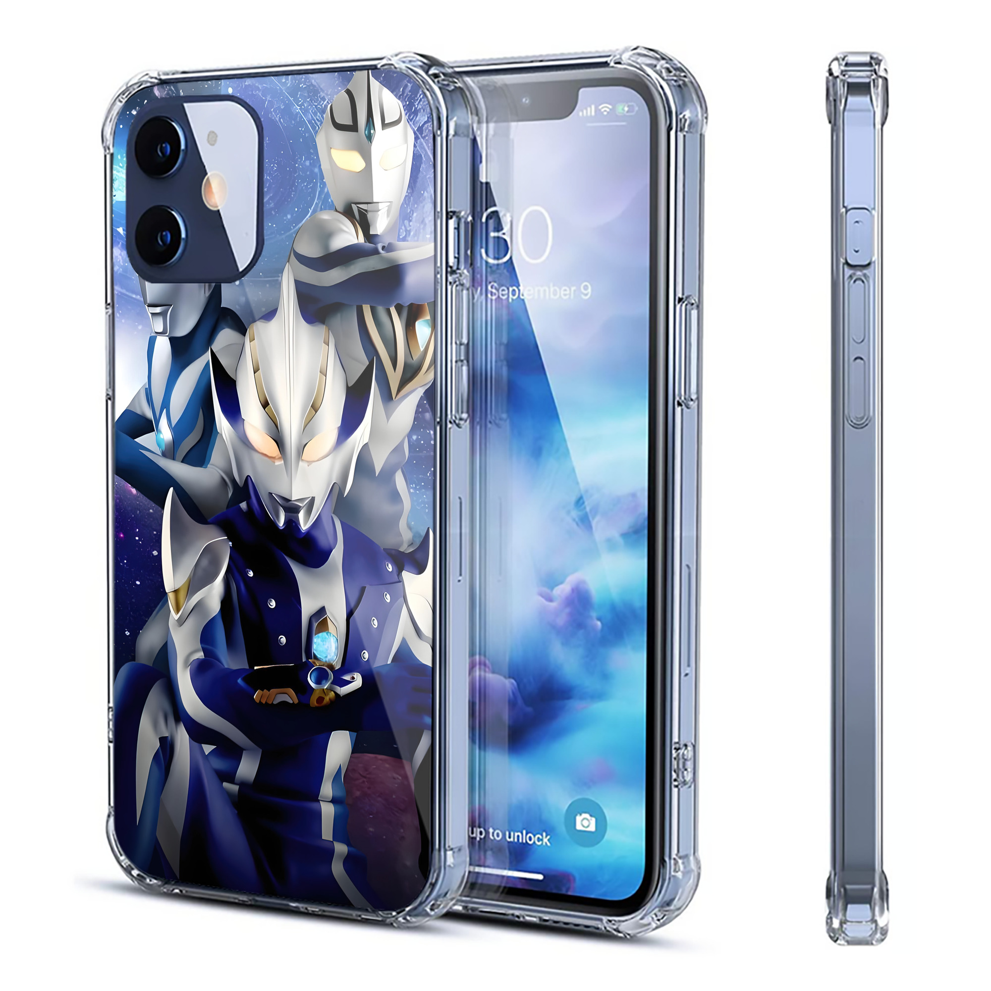 （画像用） ウルトラマン Ultraman 【iPhone 12シリーズ対応】透明スマホケース（クリアソフトケース）